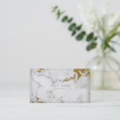 Golden White Gray Marble Vip Business Card Visitenkarte (Stehend Vorderseite)