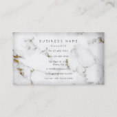 Golden White Gray Marble Vip Business Card Visitenkarte (Rückseite)