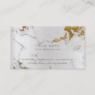 Golden White Gray Marble Vip Business Card Visitenkarte