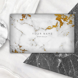 Golden White Gray Marble Vip Business Card Visitenkarte
