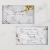 Golden White Gray Marble Vip Business Card Visitenkarte (Vorne/Hinten)