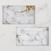 Golden White Gray Marble Vip Ernennung Terminkarte (Vorne/Hinten)