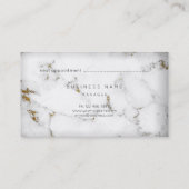 Golden White Gray Marble Vip Ernennung Terminkarte (Rückseite)