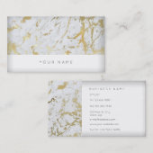 Golden White Marble Vip Business Card Visitenkarte (Vorne/Hinten)
