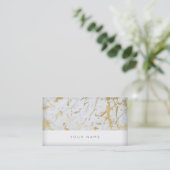 Golden White Marble Vip Business Card Visitenkarte (Stehend Vorderseite)