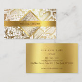 Golden White Python Skin Vip Business Card Visitenkarte (Vorne/Hinten)