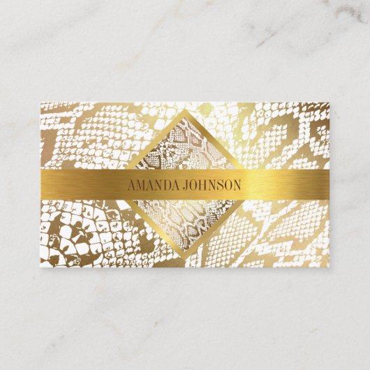 Golden White Python Skin Vip Business Card Visitenkarte (Vorderseite)