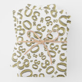 Golden/White Random Number Pattern am 0. Geburtsta Geschenkpapier Set (Beispiel)