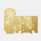 Golden White Snowflakes Minimalistisch Weihnachten Geschenkschachtel (Ungefaltet)