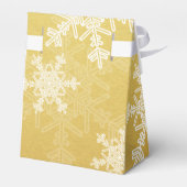 Golden White Snowflakes Minimalistisch Weihnachten Geschenkschachtel (Rückseite)