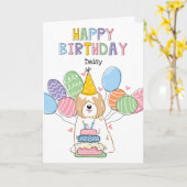 Golden White Tibeter Terrier Dog Birthday Party Karte (Gelbe Blume)