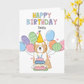 Golden White Tibeter Terrier Dog Birthday Party Karte (Gelbe Blume)