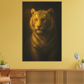 Golden White Tiger – Fine Art Portrait Leinwanddruck (Insitu (Wohnzimmer))