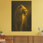 Golden White Tiger – Fine Art Portrait Leinwanddruck (Insitu (Wohnzimmer))