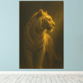 Golden White Tiger – Fine Art Portrait Leinwanddruck (Insitu (Holzboden))