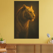 Golden White Tiger – Fine Art Portrait Leinwanddruck (Insitu (Wohnzimmer))