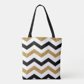 Golden, White und Black Zigzag mit Necklace Tasche (Rückseite)