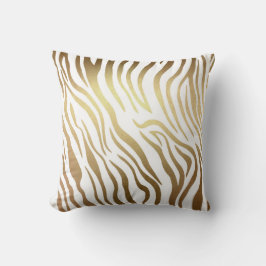 Golden White Zebra Safari Kissen
