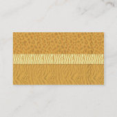 Golden Wikd Animal Print Business Card Visitenkarte (Rückseite)