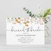 Golden Wildblume Brunch mit Brautdusche Einladung (Stehend Vorderseite)