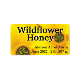 Golden Wildblume Honey Jar Adressaufkleber