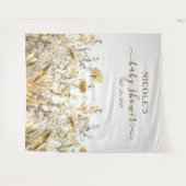 Golden Wildblumen Fall Babydusche Hintergrund Wandteppich (Vorderseite (Horizontal))