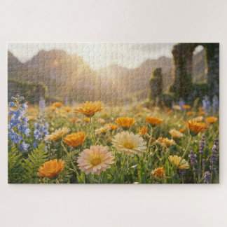 Golden Wildflowers at Sunrise – Cinematic Floral Puzzle