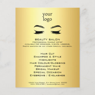 Golden Wimpern & Brauen Schönheitssalon Flyer