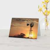 Golden Windmill Sunset BIRTHDAY CARD Karte (Gelbe Blume)