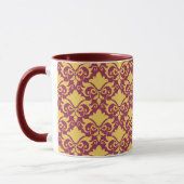 Golden Wine Damask Bows Tasse (Links)