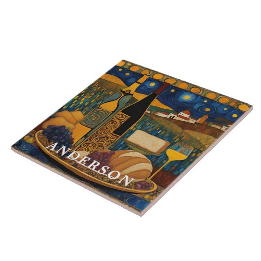 Golden Wine Glass Still Life Fliese (Seite)