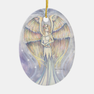 Golden Wing Angel Fantasy Kunst, Dichtung und Musi Keramikornament