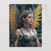 Golden Winged Dark Angel Queen Postkarte (Vorderseite)
