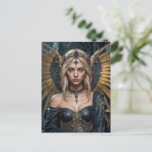 Golden Winged Dark Angel Queen Postkarte (Stehend Vorderseite)
