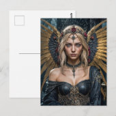 Golden Winged Dark Angel Queen Postkarte (Vorne/Hinten)
