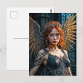 Golden Winged Dark Angel Queen Postkarte (Vorne/Hinten)