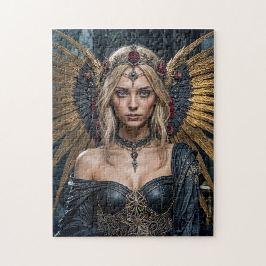 Golden Winged Dark Angel Queen Puzzle (Vertikal)