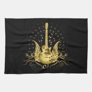 Golden Winged Guitar Handtuch