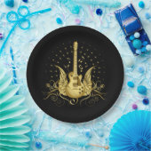 Golden Winged Guitar Pappteller (Party)