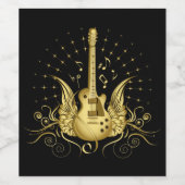 Golden Winged Guitar Weinetikett (Einzelnes Label)