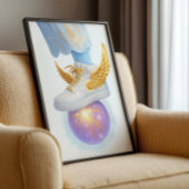 Golden Winged Sneaker on Glows Orb Poster