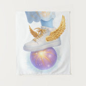 Golden Winged Sneaker on Glows Orb Wandteppich (Vorderseite)