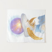 Golden Winged Sneaker on Glows Orb Wandteppich (Vorderseite (Horizontal))