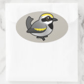 Golden-winged Trällerer Ovaler Aufkleber (Tasche)
