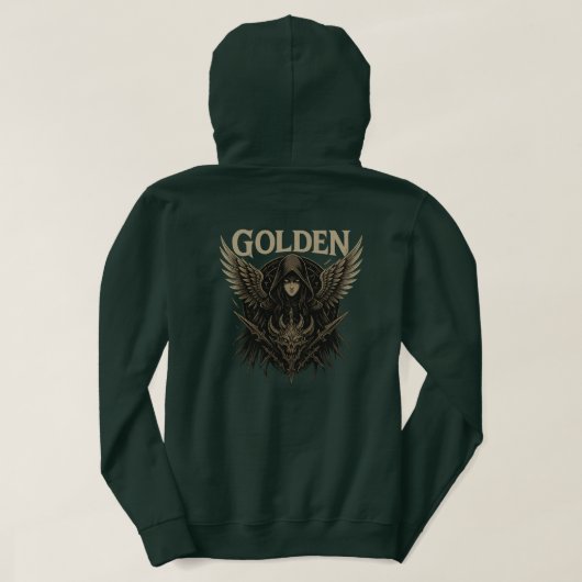 Golden Winged Warrior Kapuzenpullover Hoodie (Design Rückseite)