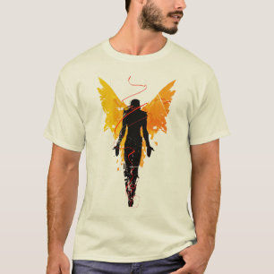 Golden Wings Engel – Kühnes Abstrakt T-Shirt