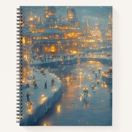 Golden Winter City Lights Notebook Notizblock