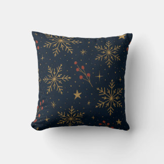 Golden Winter Glow Pattern | Holiday Kissen