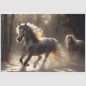 Golden Winter Hengste Decoupage Seidenpapier (Vorderseite)