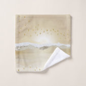 Golden Winter Sunset Berg Reflektion im Wasser Badhandtuch Set (Waschlappen)